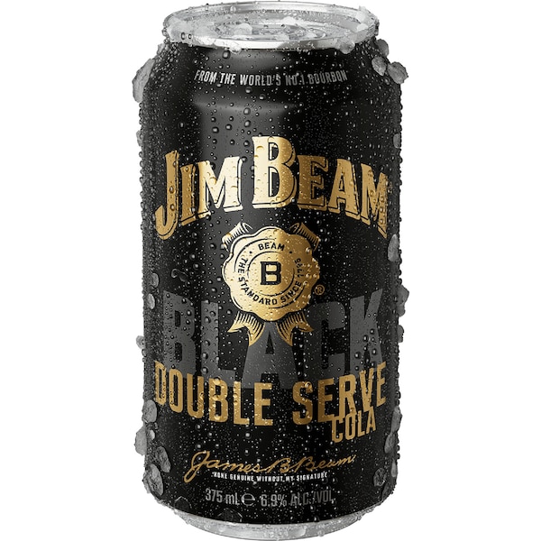 Jim Beam Black Bourbon Double Serve Mixed With Cola 375ml