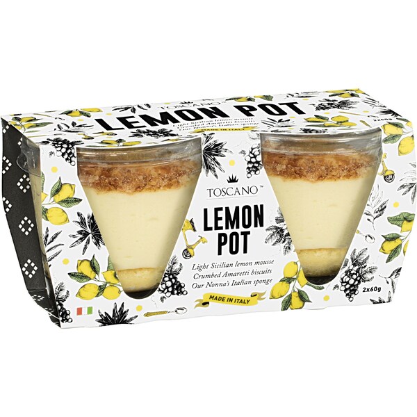 Toscano Lemon Pot Twin 60g x2 Pack