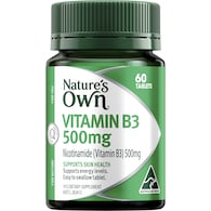 Nature's Own Vitamin B3 500mg Tablets For Energy
