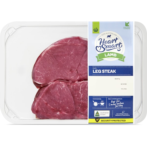 Woolworths Lamb Leg Steak Heart Smart 250g - 450g