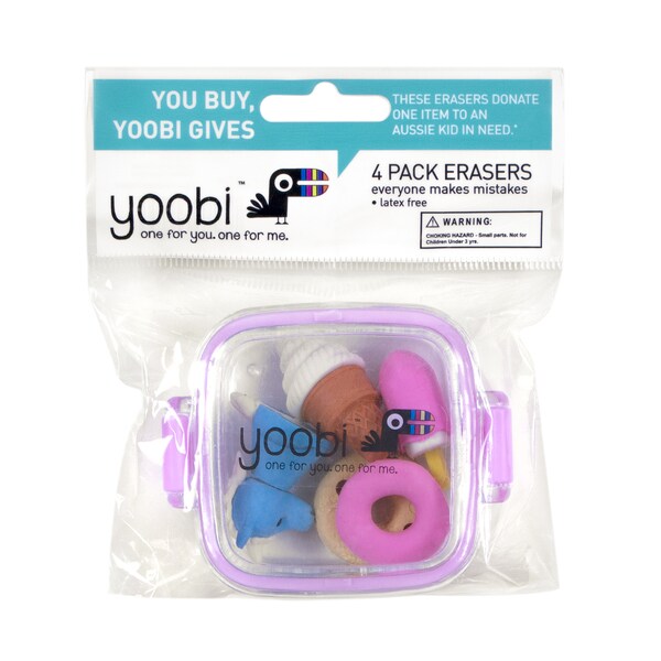 Yoobi 3D Erasers 4 pack