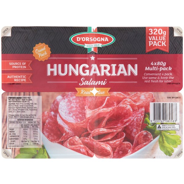 D'Orsogna Hungarian Salami Quad Pack 320g
