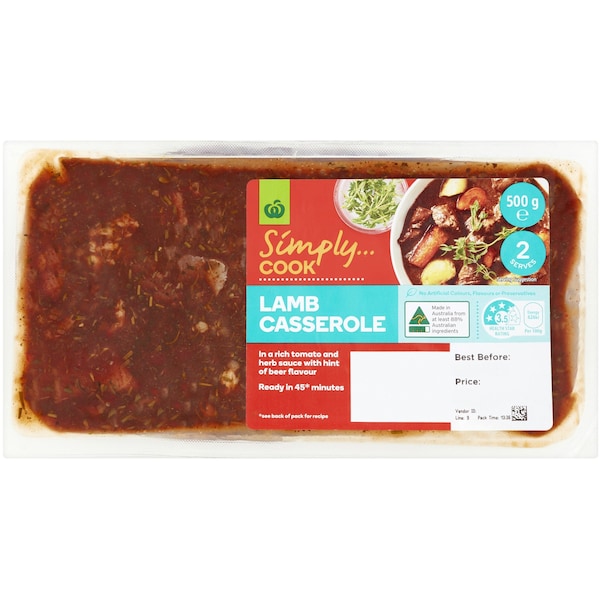 Woolworths Lamb Casserole 500g