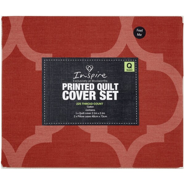 Inspire 225 Thread Count Cotton Qcs Queen Bed Design 2 Each