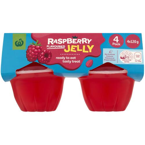 Woolworths Raspberry Jelly 4 Pack bunch
