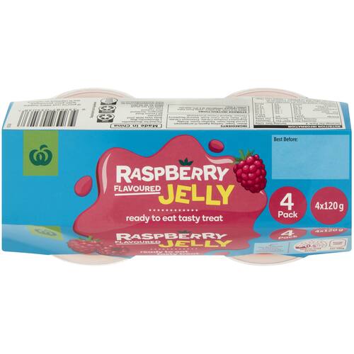 Woolworths Raspberry Jelly 4 Pack bunch