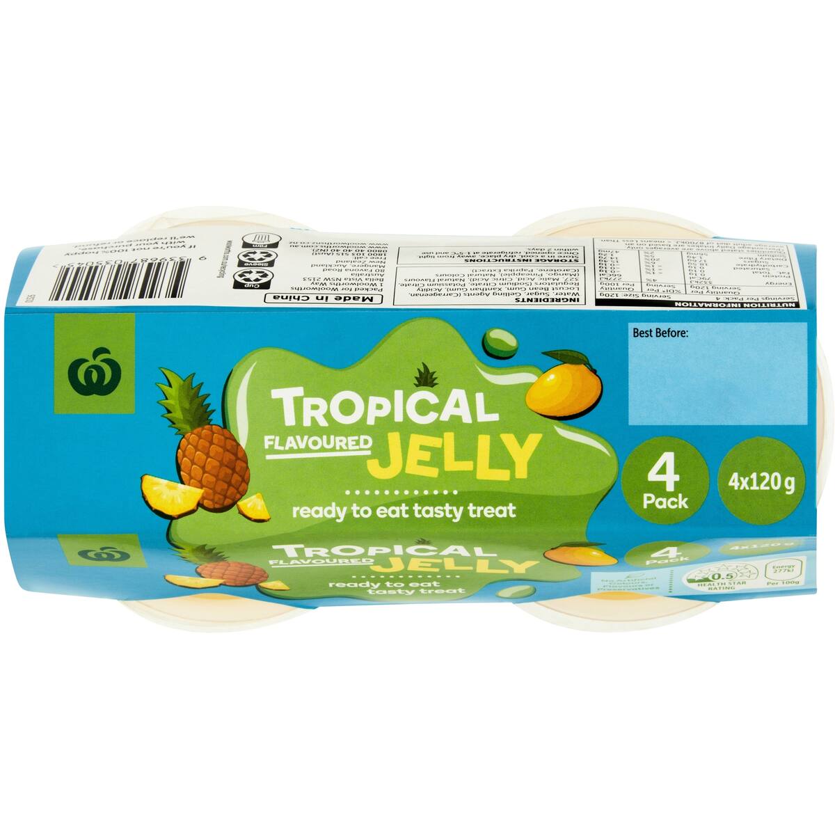 Woolworths Tropical Flavour Jelly 4 Pack bunch