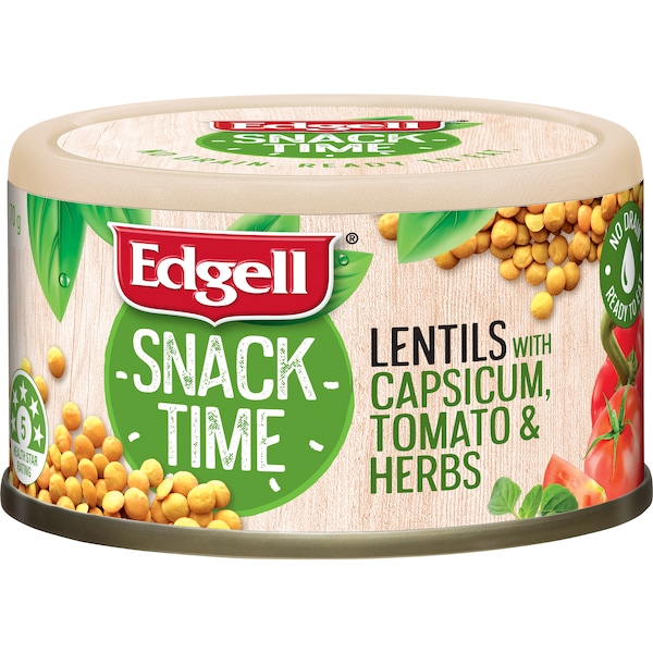 Edgell Snack Time Lentils With Capsicum Tomato & Herbs 70g