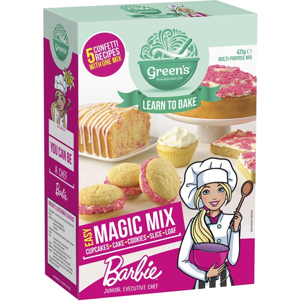 Green's Learn To Bake Barbie Confetti Magic Mix 425g