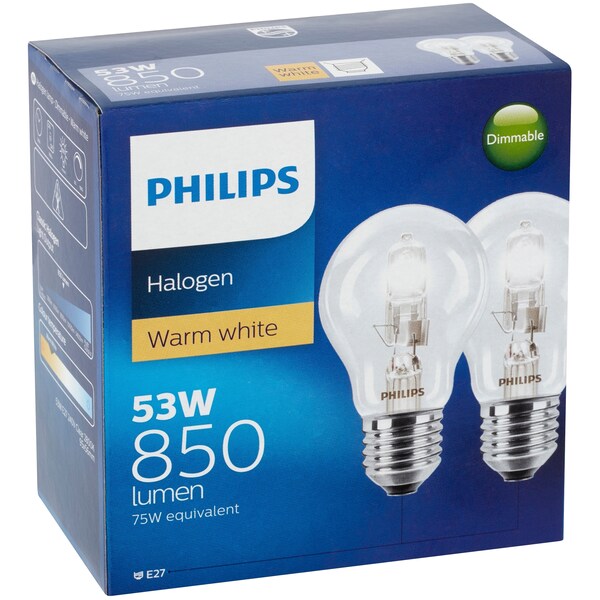 Philips Halogen 53w Clear 2 Pack