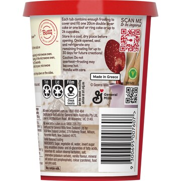 Betty Crocker Vanilla Gluten Free Frosting  400g