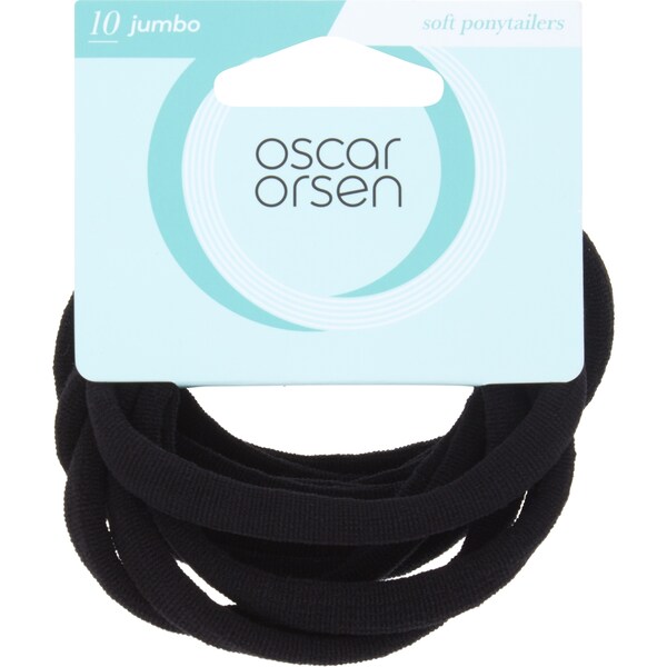 Oscar Orsen Jumbo Soft Ponytailers Black 10 pack