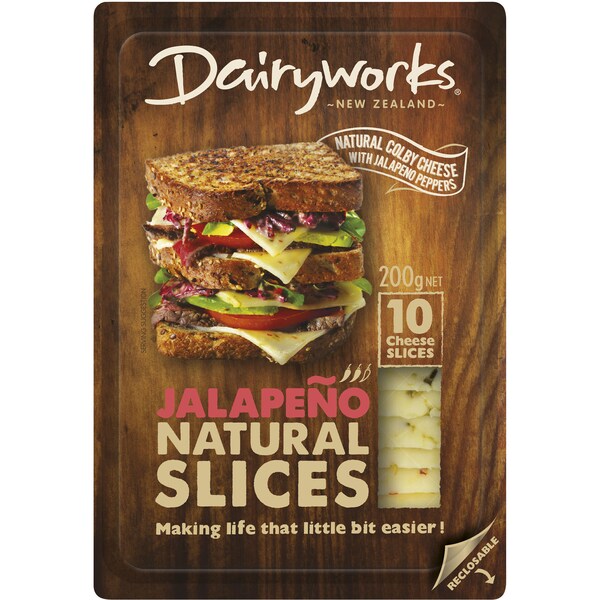 Dairyworks Jalapeno Cheese Slices 200g
