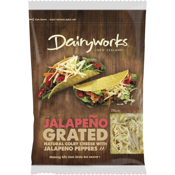 Dairyworks Grated Jalapeno Cheese Mix 250g