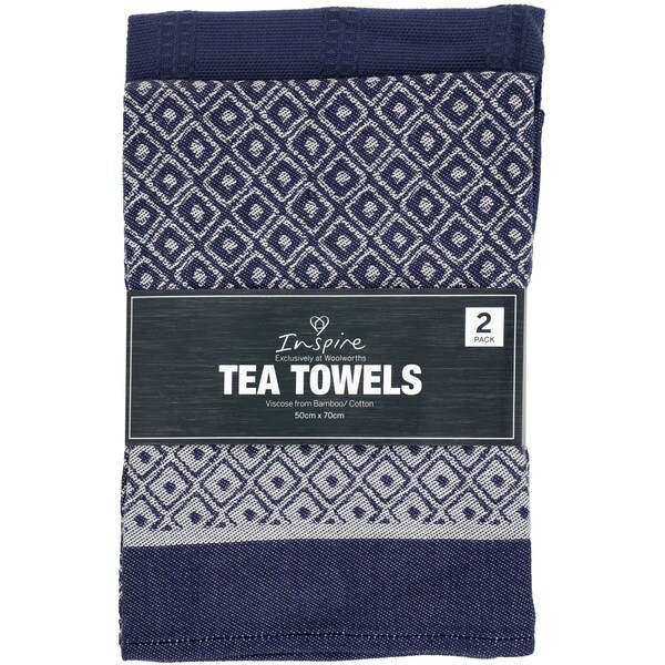 Inspire Tea Towel Bamboo 2 Pack