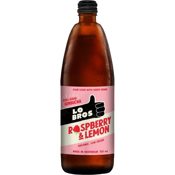 Lo Bros Kombucha Raspberry & Lemon 750ml