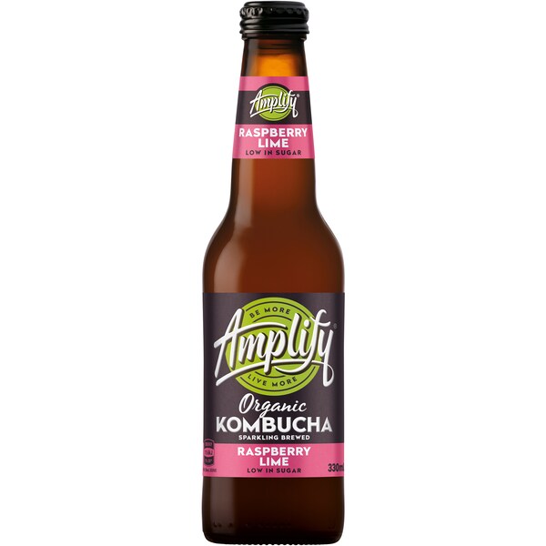 Amplify Organic Kombucha Raspberry & Lime 330ml