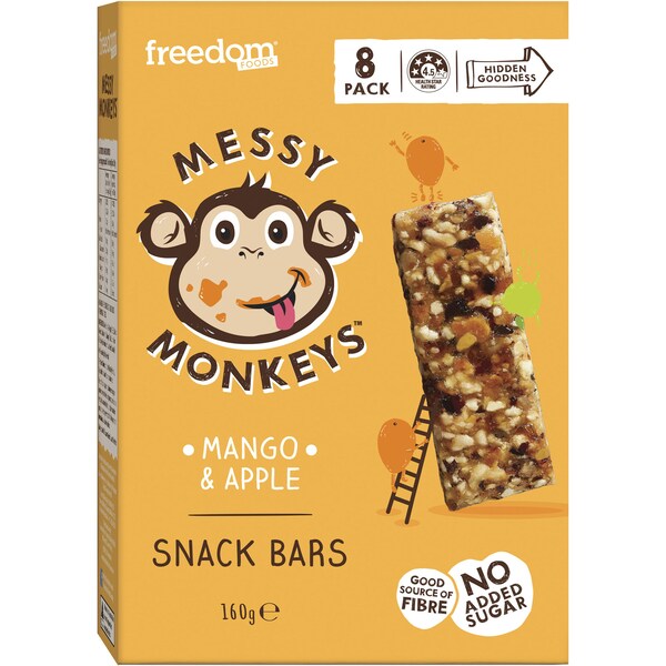 Messy Monkeys Fruit Bars Mango Apple 160g