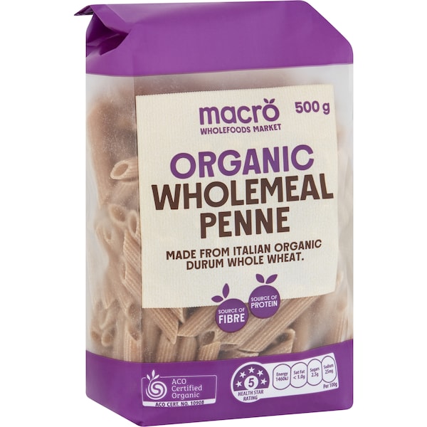 Macro Organic Wholemeal Penne 500g