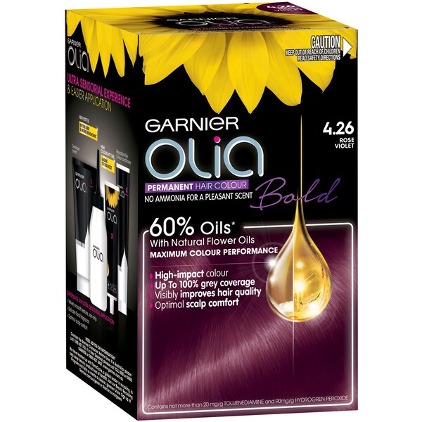 Garnier Olia Bold Permanent Hair Colour 4.26 Rose Violet each