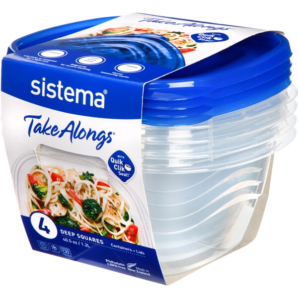 Sistema Take Along Deep Square 1.2l 4 Pack