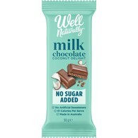Well Naturally No Sugar Added Milk Choc Coconut