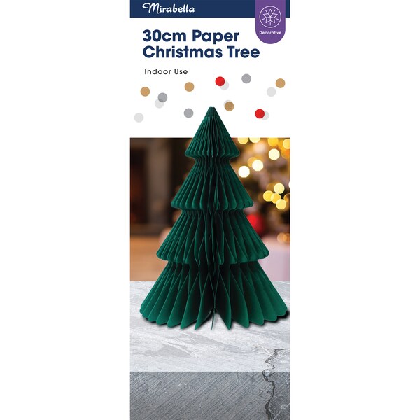 Mirabella Paper Christmas Tree 30cm Green each