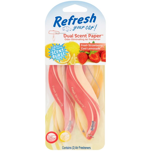 Refresh Your Car Paper Fresh Strawberry Cool Lemonade 2 Pack