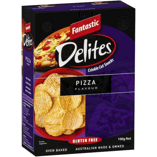 Fantastic Delites Crinkle Cut Snacks Pizza Flavour 100g