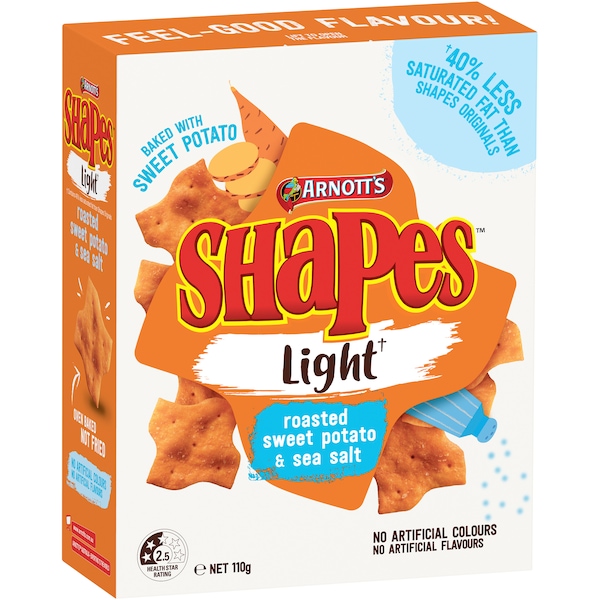Arnott's Shapes Light Roasted Sweet Potato & Sea Salt 110G