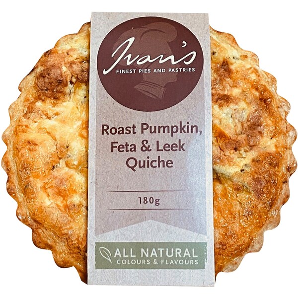Ivan's Roast Pumpkin With Feta & Leek Quiche 180G