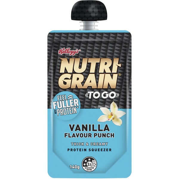 Kellogg's Nutri-Grain To Go Vanilla Flavour Protein Squeezer 140G