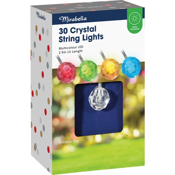 Mirabella Christmas 30 String Lights 2.9m Solar Crystal each