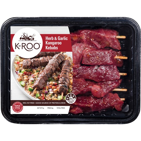 K-Roo Herb & Garlic Kangaroo Kebab 360g