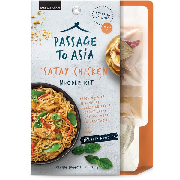 Passage To Asia Satay Chicken Noodle Kit 320g