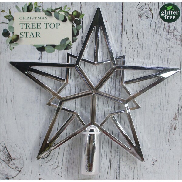 Christmas Tree Top Star Silver each