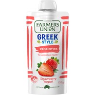 Farmers Union Greek Style Yoghurt Pouch Strawberry