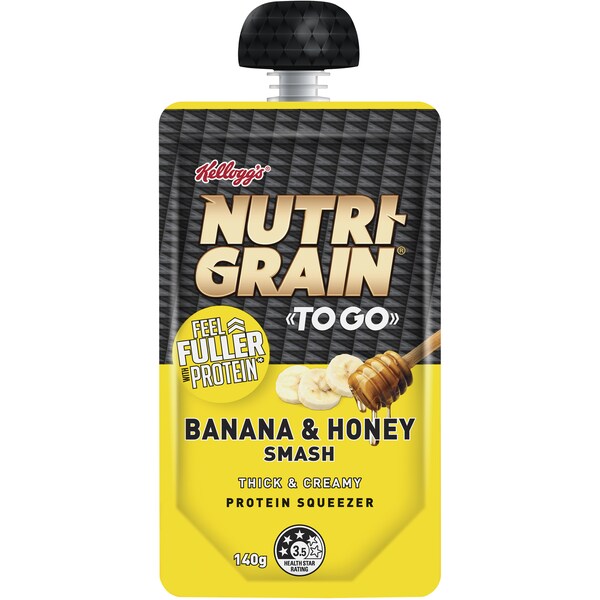 Kellogg's Nutri-Grain To Go Banana Honey Protein Squeezer 140G