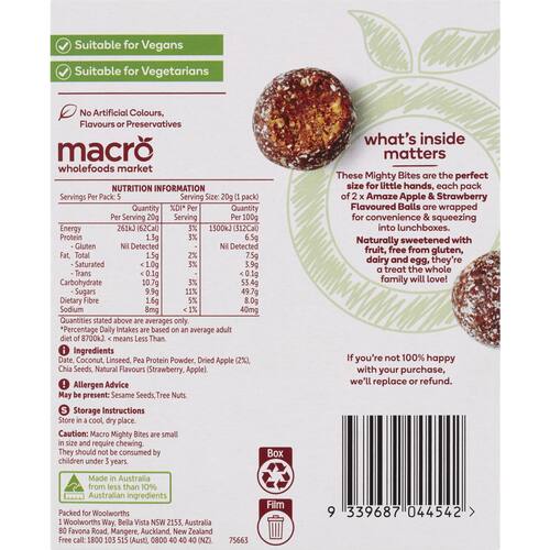 Macro Mighty Bites Strawberry Apple 5 Pack bunch