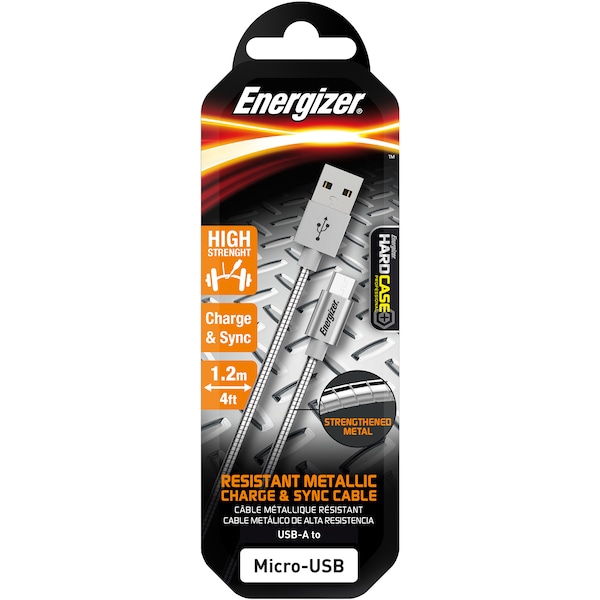 Energizer Micro-Usb Premium Steel Cable 1.2 Metre Each