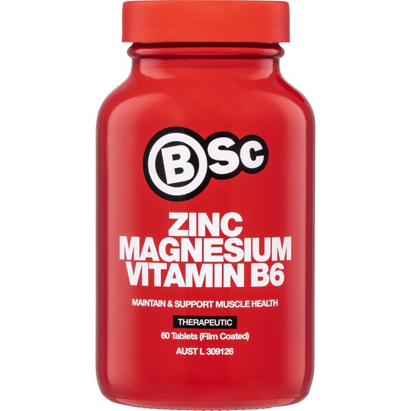 BSc Body Science Zinc Magnesium Vitamin B6 Tablets 60 pack