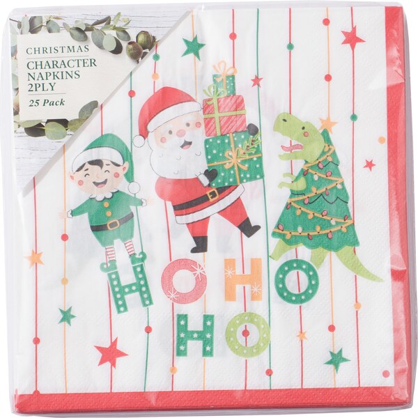 Christmas Character Napkins 2 Ply 25 pack