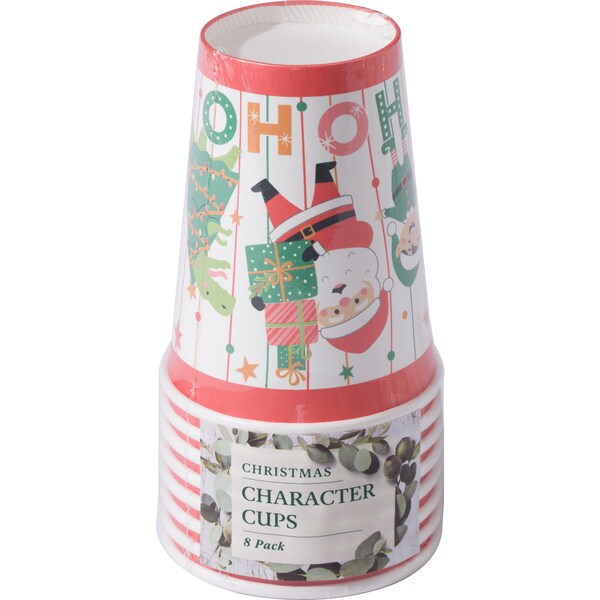 Christmas Character Cups 8 pack
