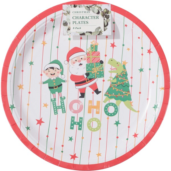 Christmas Character Plates 8 pack