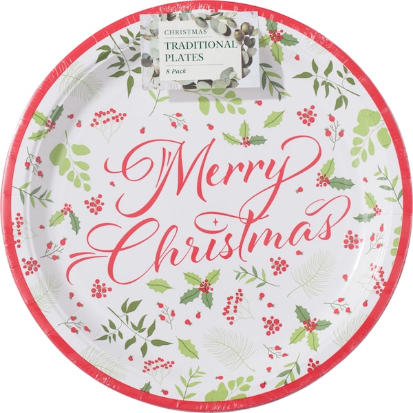 Christmas Christmas Traditional Printed Plates 8 pack
