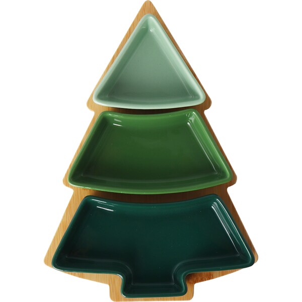 Christmas 3 Piece Tree Serving Plate each