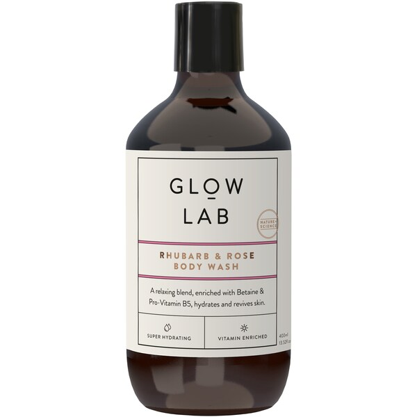 Glow Lab Rhubarb & Rose Body Wash 400mL