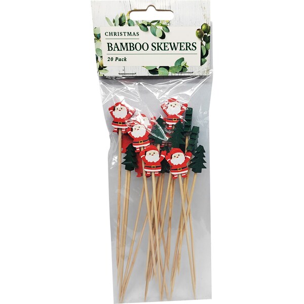 Christmas Bamboo Skewers 20 pack