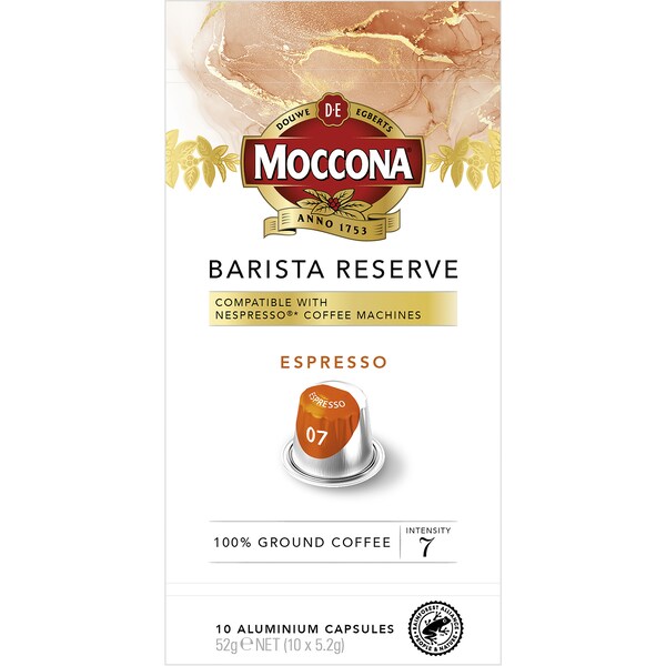 Moccona Barista Reserve Coffee Capsules Espresso 7 10 pack