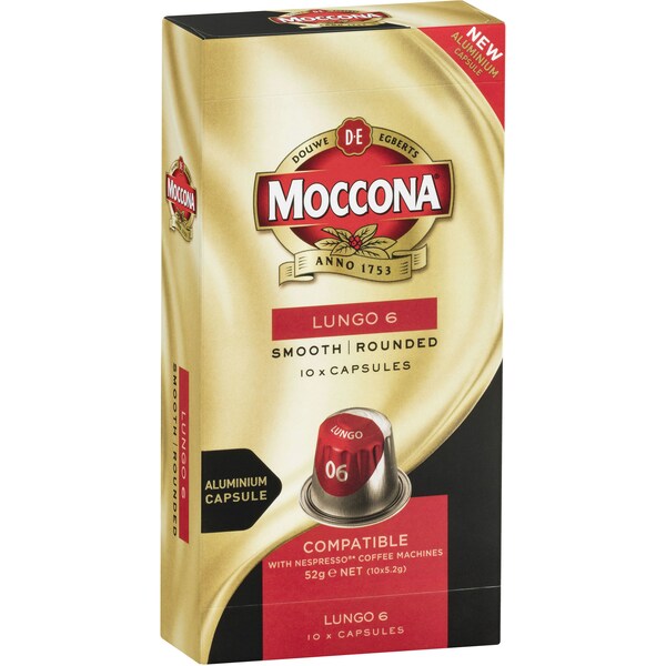 Moccona Capsules Lungo 6 Compatible With Nespresso 10 Pack
